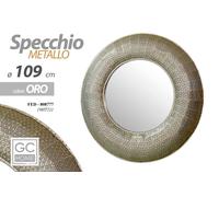 SPECCHIO DA PARETE METALLO SPECCHIERA VINTAGE RETRò CORNICE ORO MODERNO 109 cm