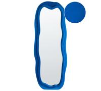 Specchio da parete moderno decorativo grande appeso 160 x 56 cm telaio MDF forma