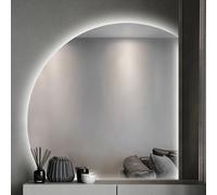 Specchio Da Parete Moderno Semicircolar Led Bagno Specchio Per Trucco Bagno Moderno A Semicerchio Con Taglio Sinistro/destro Con Luci Specchio Per Il Trucco Retroilluminato A Led Antideflagrante ( Siz