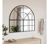 vidaXL Specchio da Parete Nero 100x90 cm Arco in Ferro, Specchio a Muro, Specchio a Parete ad Arco, Specchio da Salotto, Specchio