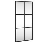 Specchio da parete nero, 30 x 60 cm, rettangolare, cornice in ferro con vetro trasparente, montaggio a parete verticale orizzontale, per bagno, camera da letto, corridoio, soggiorno, decorazione