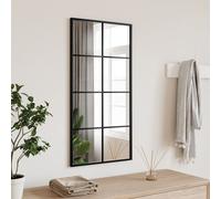 vidaXL Specchio da Parete Nero 40x80 cm Rettangolare in Ferro