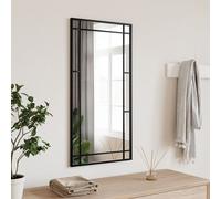 vidaXL Specchio da Parete Nero 40x80 cm Rettangolare in Ferro