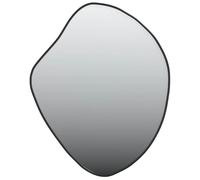 Specchio da parete nero, 60 x 50 cm, in vetro con cornice in PVC, trasparente, per montaggio a parete, ideale come specchio da bagno, specchio da trucco e decorazione per corridoio, camera da letto