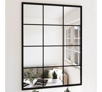 vidaXL Specchio da Parete Nero 80x60 cm Metallo