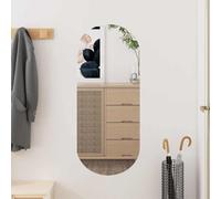 Specchio da parete ovale, 30 x 70 cm, in vetro, design classico | Clip per montaggio a parete, immagine chiara, riflesso naturale, manuale di montaggio incluso, viti non incluse