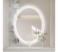 Specchio da parete ovale da 80 cm, con interruttore touch, anti-appannamento, specchio da bagno senza cornice a LED, 3 temperature di colore regolabili, 76,2 x 101,6 cm, decorazione moderna per la