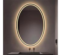 Specchio da parete ovale dimmerabile con 3 colori chiari con interruttore touch, anti-appannamento, elegante specchio per il trucco per camera da letto/soggiorno/ingresso (40 x 60 cm/16 x 24)