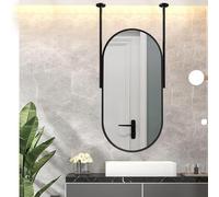 Specchio da Parete Ovale Nordico, Specchio da Parete con Cornice in Metallo E Doppie Aste, Specchi Decorativi Galleggianti per Il Trucco per Bagno, Camera da Letto, Spogliatoio, 50cmx60cm