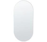 Beliani Specchio da parete ovale senza cornice argento 40 x 80 cm