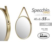 SPECCHIO DA PARETE PENDENTE CORNICE ORO CINGHIA APPESO CLASSICO MODERNO 556