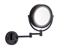 Specchio da Parete per Trucco con Luce LED, Specchio Ingranditore 1X/3X/5X/7X/10X Double Face, Specchio Cosmetico Bagno con Braccio Estensibile Girevole per Make Up