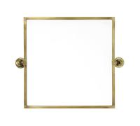 Specchio da parete quadrato in ottone da 23,6 cm, cornice dorata girevole, decorazione rettangolare per casa e hotel, accento elegante per soggiorno, camera da letto e ingresso