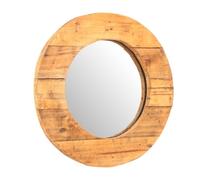Specchio da Parete Rondo | 50 cm, Legno Massiccio | Specchio in Legno, Specchio da Ingresso, Specchio Rotondo, da Soggiorno, Specchio da Bagno Rustico