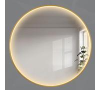 Specchio da parete rotondo a LED con illuminazione frontale Cornice in alluminio Specchio per trucco Infrangibile Specchio Vanity per camera da letto High CRI≥90 per True Color Reflection