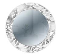 Lupia - Specchio da Parete Rotondo, MIRROR FANTASY CALLE WHITE, Cornice Stampata in Legno, Design Moderno, Adatto a Ingressi e Camere, Vetro Cristallo di Prima Luce, Diametro 65 cm