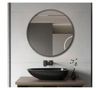 Specchio da parete rotondo con cornice in metallo, moderno, elegante, decorazione per bagno, ingresso e camera da letto, elegante decorazione per la casa per interni contemporanei