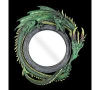 Specchio Da Parete Rotondo Con Drago - Verde - Specchio Decorativo Fantasy