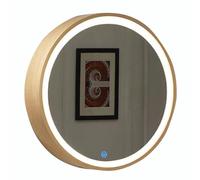 Specchio da parete rotondo da 70 cm con luci porta sinistra Sto Funct specchio con 3 ripiani per cucina di casa in legno ed slish & Functal Sto Solut.