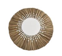 Specchio da parete rotondo da appendere 15,7 pollici decorativo corda di paglia