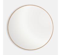Specchio da parete rotondo, impiallacciato rovere, diametro 100 cm, IODUS Beige TU
