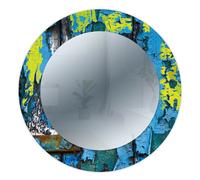 Specchio da parete Rotondo OLD WOOD COLOR diam 65 cm cornice stampata circolare