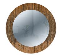Lupia - Specchio da Parete Rotondo, MIRROR FANTASY OLD WOOD, Cornice Stampata in Legno, Ideale per Ingressi e Camere, Decorazioni Parete Eleganti, diametro 65 cm