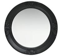 Specchio da Parete Rotondo, Stile Barocco con Cornice in Legno Nero 50 cm in Vetro e Derivati del Legno for Camerino