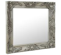 Specchio da Parete Stile Barocco 50x50 cm Argento