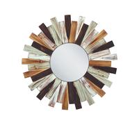 Specchio da parete Sunburst decorativo appendere 75 Bianco legno chiaro Tampico
