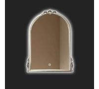 Specchio da parete vintage ad arco con luci LED dimmerabili - Specchio decorativo da appendere con retroilluminazione a 3 colori per trucco elegante design francese ornato retroilluminato