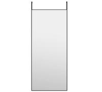 Specchio da porta, nero, 40 x 100 cm, vetro e alluminio, con telaio robusto, gancio per montaggio a parete, specchio intero per camera da letto, corridoio, soggiorno, salvaspazio, per guardaroba e