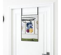 Specchio da Porta Nero 40x60 cm in Vetro e Alluminio