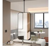 Specchio da soffitto con Asta Appendiabiti, specchi da Bagno con Cornice in Metallo Nero per Parete, specchi da toeletta rettangolari per Camera da Letto/Soggiorno/comò/corridoio/Ingresso (5
