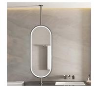 Specchio da soffitto con braccio verticale illuminato frontale e interruttore touch, specchio sospeso per bagno e soggiorno