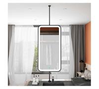 Specchio da soffitto, con cornice in metallo, con asta di sospensione, perfetto per decorare la camera da letto o il soggiorno (colore: nero, 254 x 152,4 cm (lunghezza x larghezza)