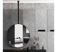 Specchio da soffitto con Cornice in Metallo Nero e Braccio di Supporto (Il Braccio può Essere Personalizzato), Ideale per bagni, camere da Letto, comò e per l'arredamento in Stile Moderno (d