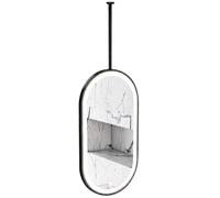 Specchio da soffitto con luci e Braccio, Pratico Specchio da toeletta con Cornice in Metallo, Grande Specchio Ovale per Il Bagno, per la rasatura - Personalizzabile (40 cm x 60 cm)