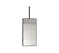 Specchio da soffitto for bagno, cornice stretta in metallo, rettangolare, sospeso, for il trucco sopra il lavandino, adatto for l'ingresso della finestra(Rod length 500mm)