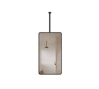 Specchio da soffitto for bagno, specchio for il trucco sospeso sopra il lavandino, cornice stretta in metallo rettangolare, adatto for l'ingresso della finestra(Rod length 700mm)