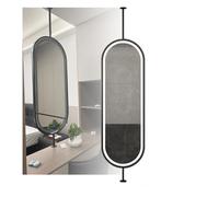 Specchio da soffitto girevole su entrambi i lati con luce touch, specchio ovale illuminato per bagno per casa e hotel guardaroba
