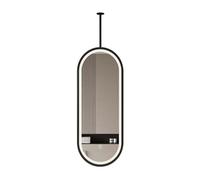 Specchio Da Soffitto Luminescence, Specchio Da Bagno Sospeso A Parete For Corridoio, Braccio Girevole A 360°, For Guardaroba, Soggiorno(Black,40x60cm)