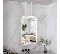 Specchio da soffitto per Bagno, Specchio da toeletta o Decorazione da Parete, specchi per Il Trucco con Cornice in Metallo e aste galleggianti, Specchio da Parete per Bagno, Soggiorno, camer