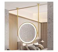 Specchio da soffitto, Specchio da Bagno a LED, Specchio Rotondo da soffitto Chiaro e Pratico, luminosità Regolabile, per la rasatura del Bagno (Oro, 70x70 cm)