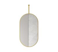 Specchio da soffitto, Specchio Ovale da soffitto, Specchio per Il Trucco da Bagno HD, Trasparente e Pratico, per la rasatura del Bagno (Il Braccio può Essere Personalizzato) (Oro, 50x70 cm)