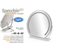 SPECCHIO DA TAVOLO TONDO BEAUTY TRUCCO LUCE LED DIMMERABILE TOUCH USB 4542 CM