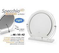 SPECCHIO DA TAVOLO TONDO BEAUTY TRUCCO LUCE LED DIMMERABILE TOUCH USB 4642 CM