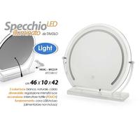 SPECCHIO DA TAVOLO TONDO BEAUTY TRUCCO LUCE LED DIMMERABILE TOUCH USB 4642 CM