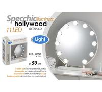 SPECCHIO DA TAVOLO TONDO BEAUTY TRUCCO LUCI LED DIMMERABILE TOUCH USB 50 CM