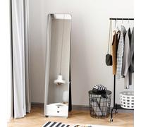 Specchio da Terra e da Parete, Specchio Moderno con Struttura in Legno, Supporto Pieghevole con Cerniera, 37x43x156cm, Nero Description:Assicurati di avere un look impeccabile ogni giorno davanti a qu